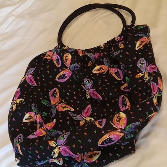 Vintage Steve Madden Black Butterflies circular handle over the Shoulder purse. - Picture 3 of 8